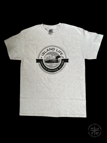 Heavy cotton Island Life & loon printed graphic t-shirt.