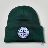 Green toque with round Pike Island Outfitters logo on the front