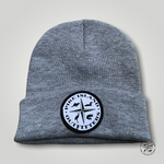 Grey toque with round Pike Island Outfitters logo on the front