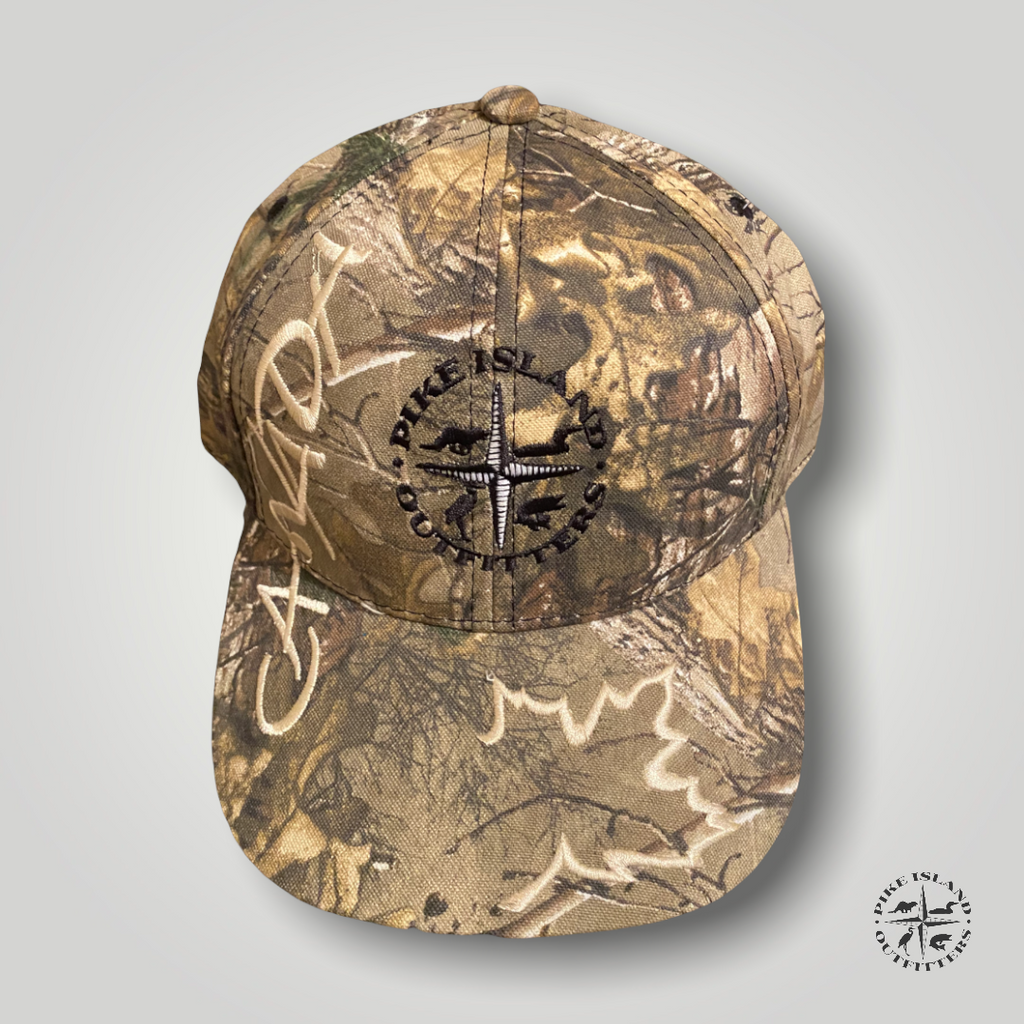 Canadian Hat in Camo with Compass Logo, Pike Island Outfitters